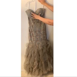 One of a kind Sage Mermaid Jovani Gown